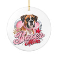 Boxer Mom Ceramic Ornament - Decorative Dog Lover Christmas Decoration