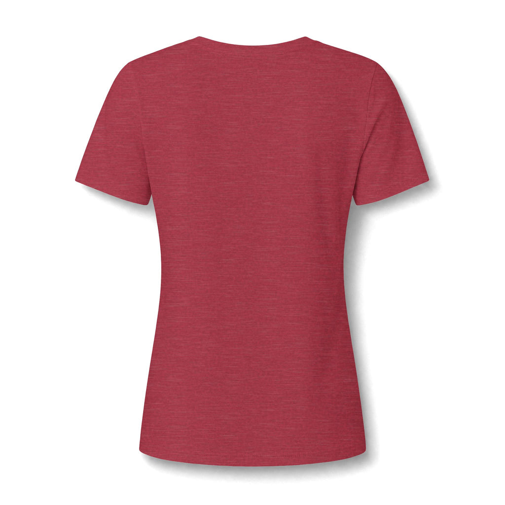 Women's V-Neck Tee — Glam Boxer Dog Graphic (Pink Fur & Sunglasses)