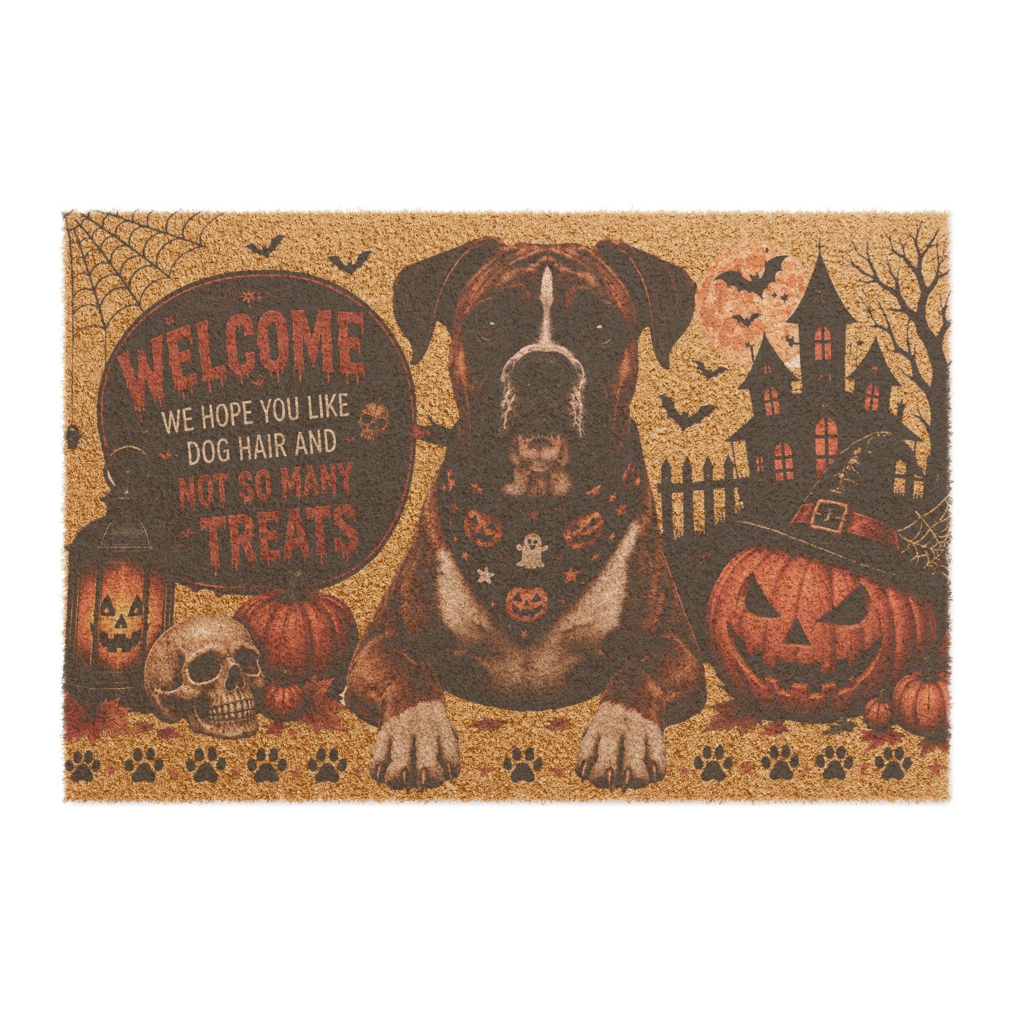 Halloween Dog Doormat — Welcome ‘We Hope You Like Dog Hair and Not So Many Treats’