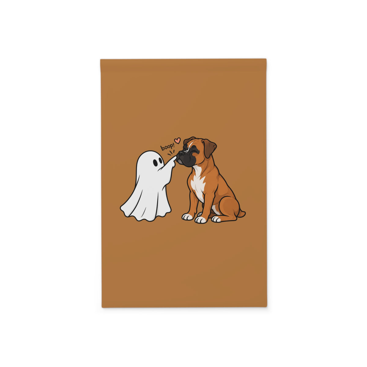 Halloween Ghost & Dog Garden Flag - "Boop" Cute Puppy Outdoor Banner