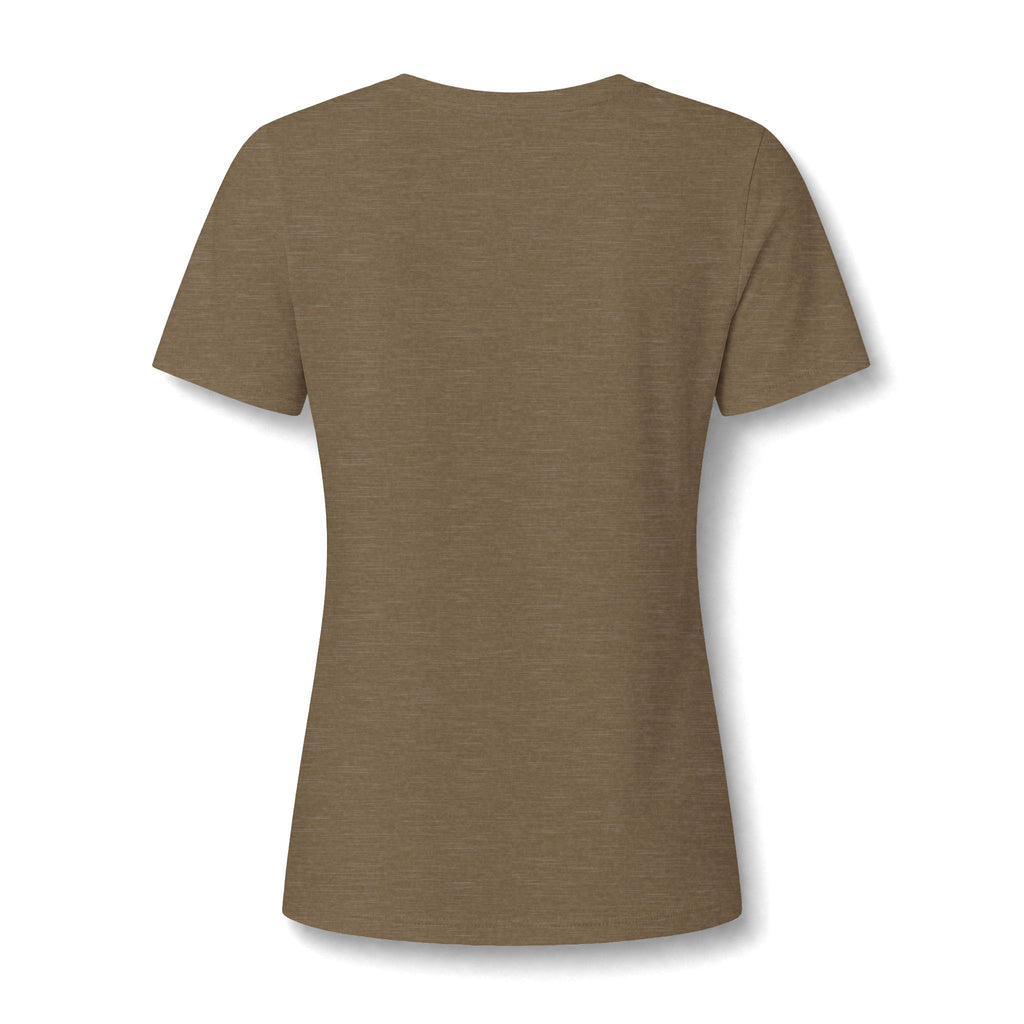 Women's V-Neck Tee — Glam Boxer Dog Graphic (Pink Fur & Sunglasses)