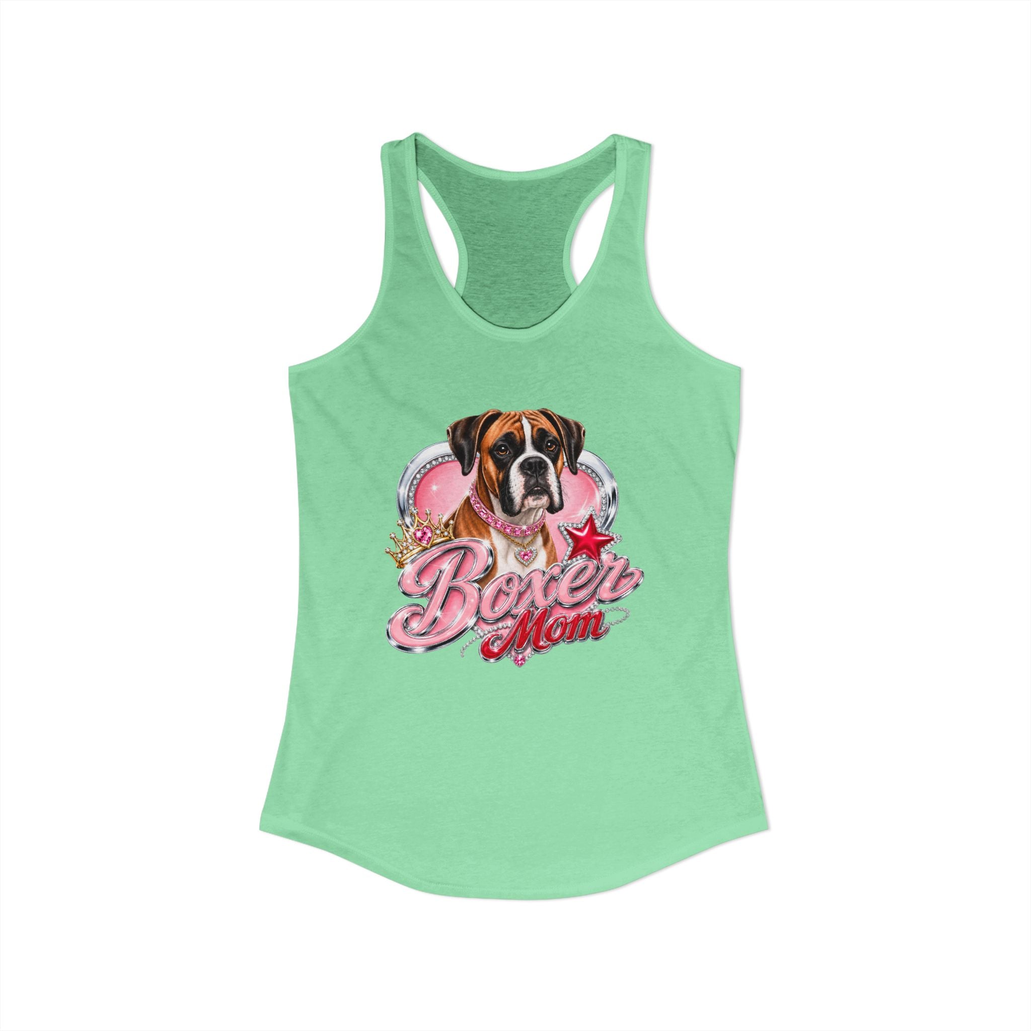 Boxer Dog Mom Women's Ideal Racerback Tank