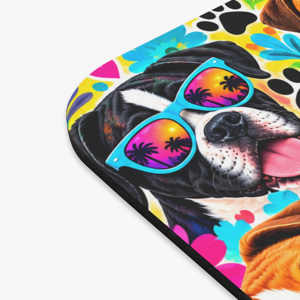 Zero Woofs Given Boxer Dog Mouse Pad — Colorful Floral Desk Mat for Dog Lovers