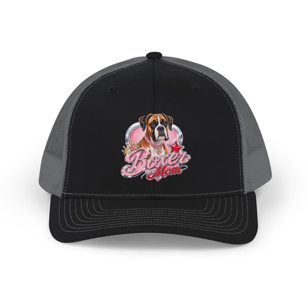 Boxer Mom Snapback Trucker Cap – Cute Pink Heart Dog Dad/Mom Gift