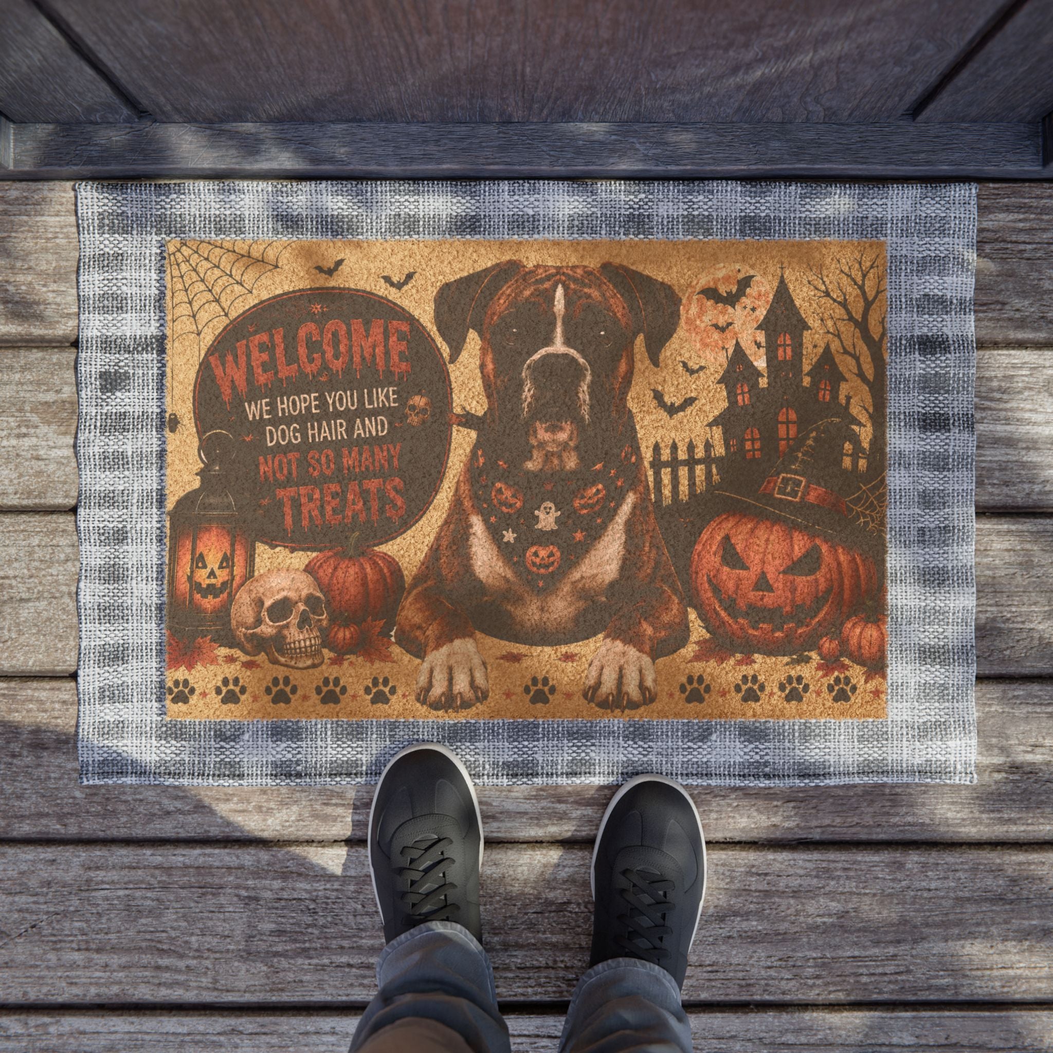 Halloween Dog Doormat — Welcome ‘We Hope You Like Dog Hair and Not So Many Treats’