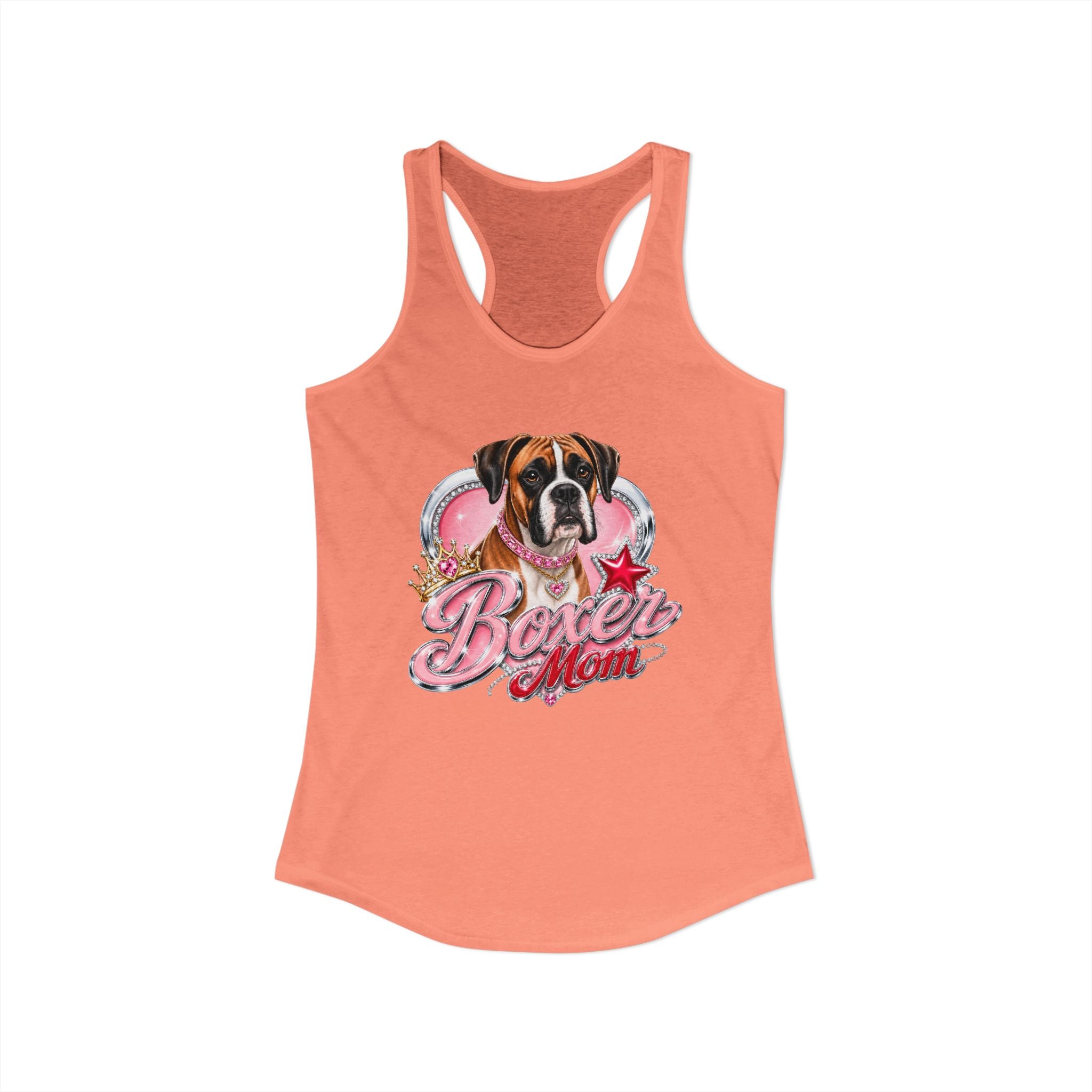 Boxer Dog Mom Women's Ideal Racerback Tank