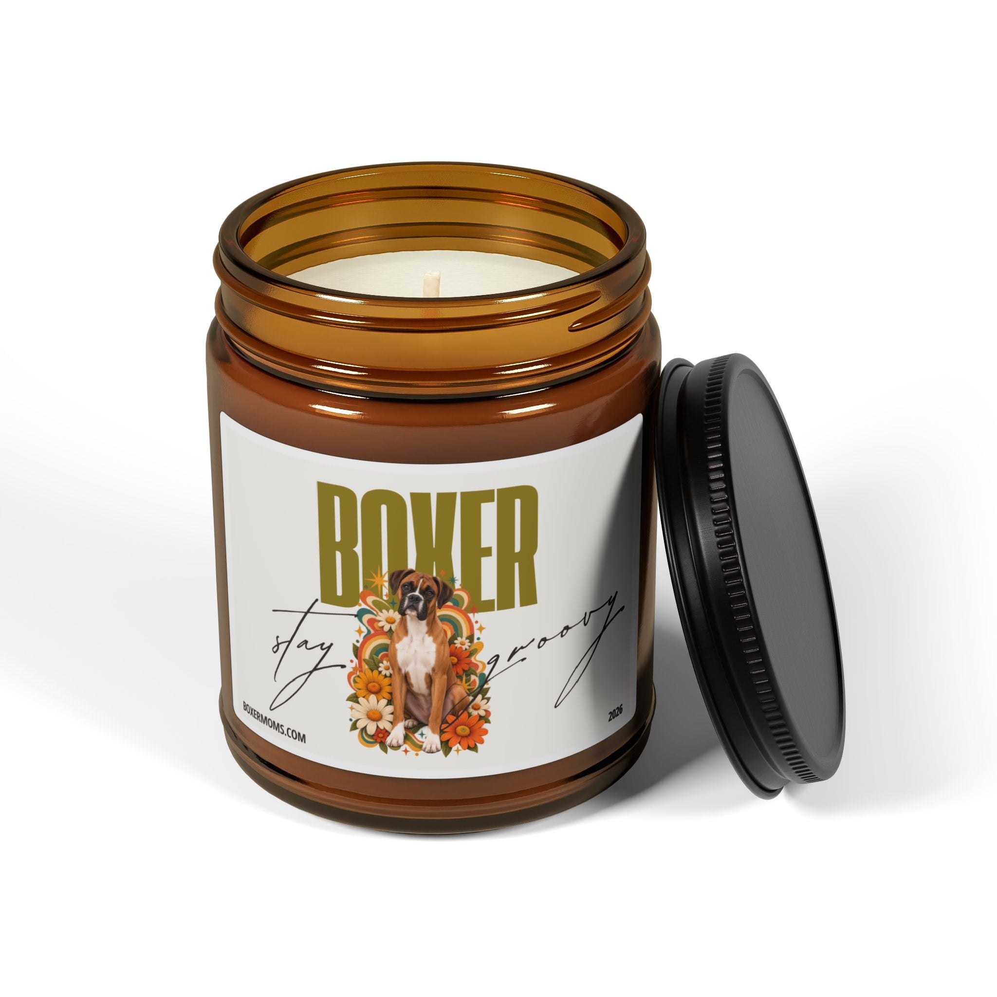 Boxer Floral Scented Soy Candle — Amber Jar (Multi-Size)