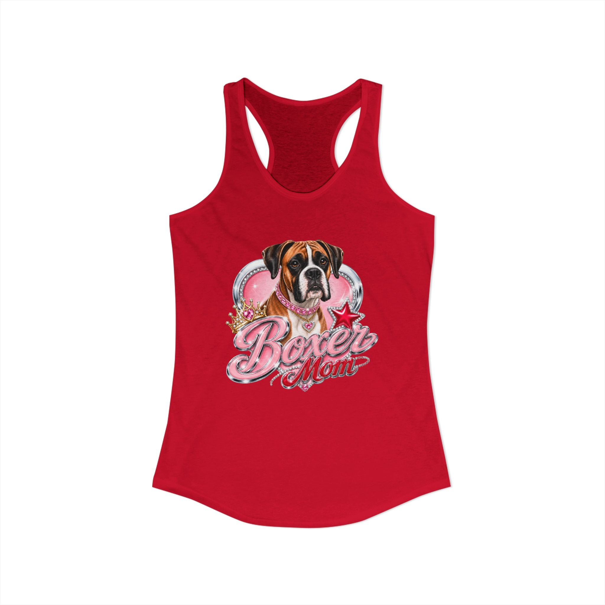 Boxer Dog Mom Women's Ideal Racerback Tank