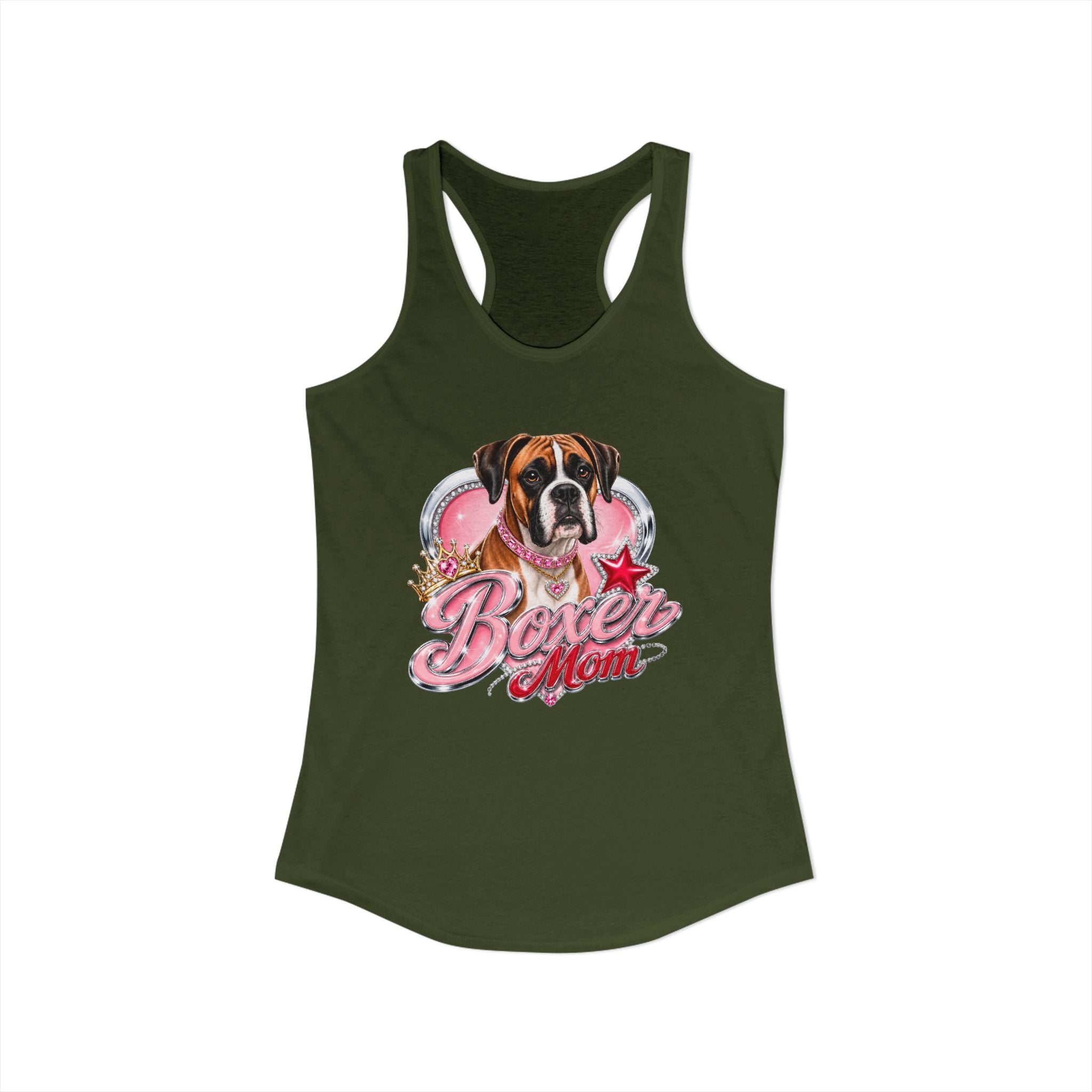 Boxer Dog Mom Women's Ideal Racerback Tank
