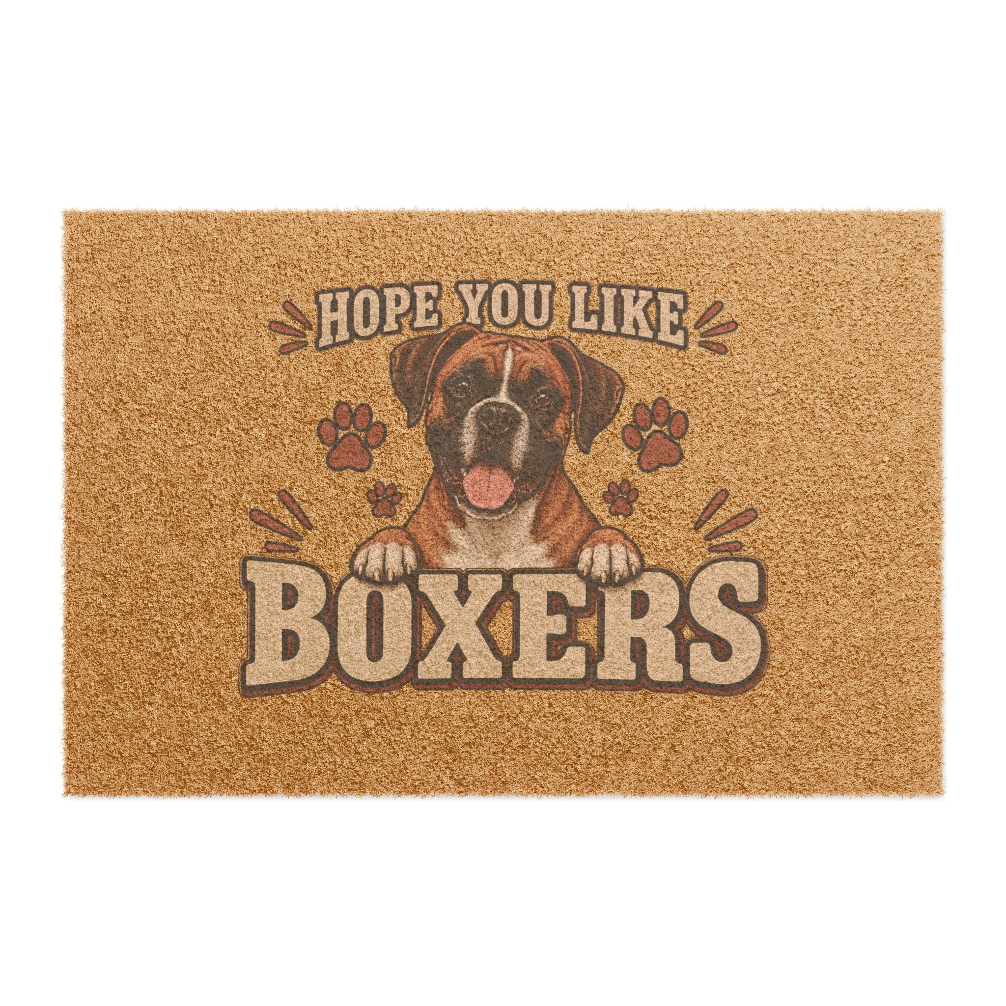 Doormat — 'Hope You Like Boxers' Welcome Mat with Cute Boxer Dog Design