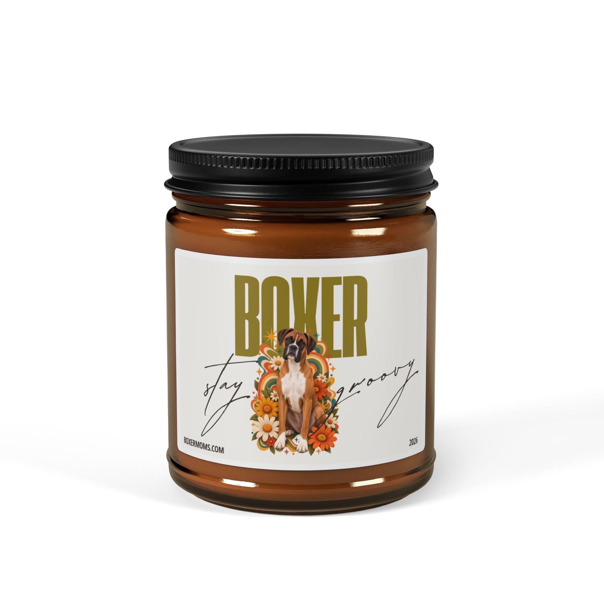 Boxer Floral Scented Soy Candle — Amber Jar (Multi-Size)