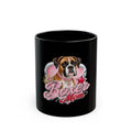 Boxer Mom Mug — Black Ceramic Coffee Cup with Cute Boxer Dog Heart Design (11oz & 15oz)
