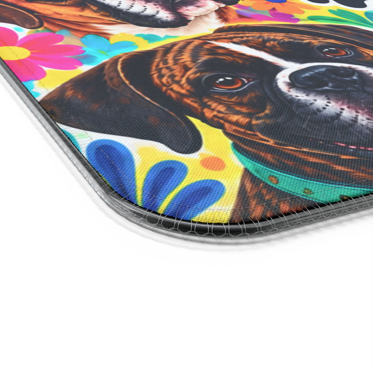 LED Wireless Charging Mouse Pad — "Zero Woofs Given" Colorful Boxer Dog Desk Mat