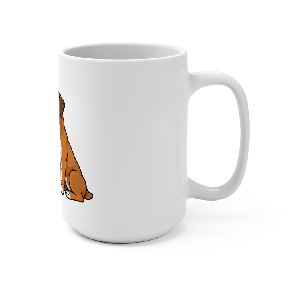 15oz Mug — Cute Ghost 'Boop' Kissing Boxer Dog Coffee Cup