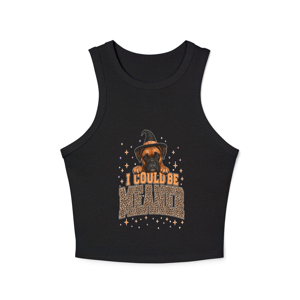 Witch Dog Halloween Tank Top — “I Could Be Bathed” Graphic Racer Tank