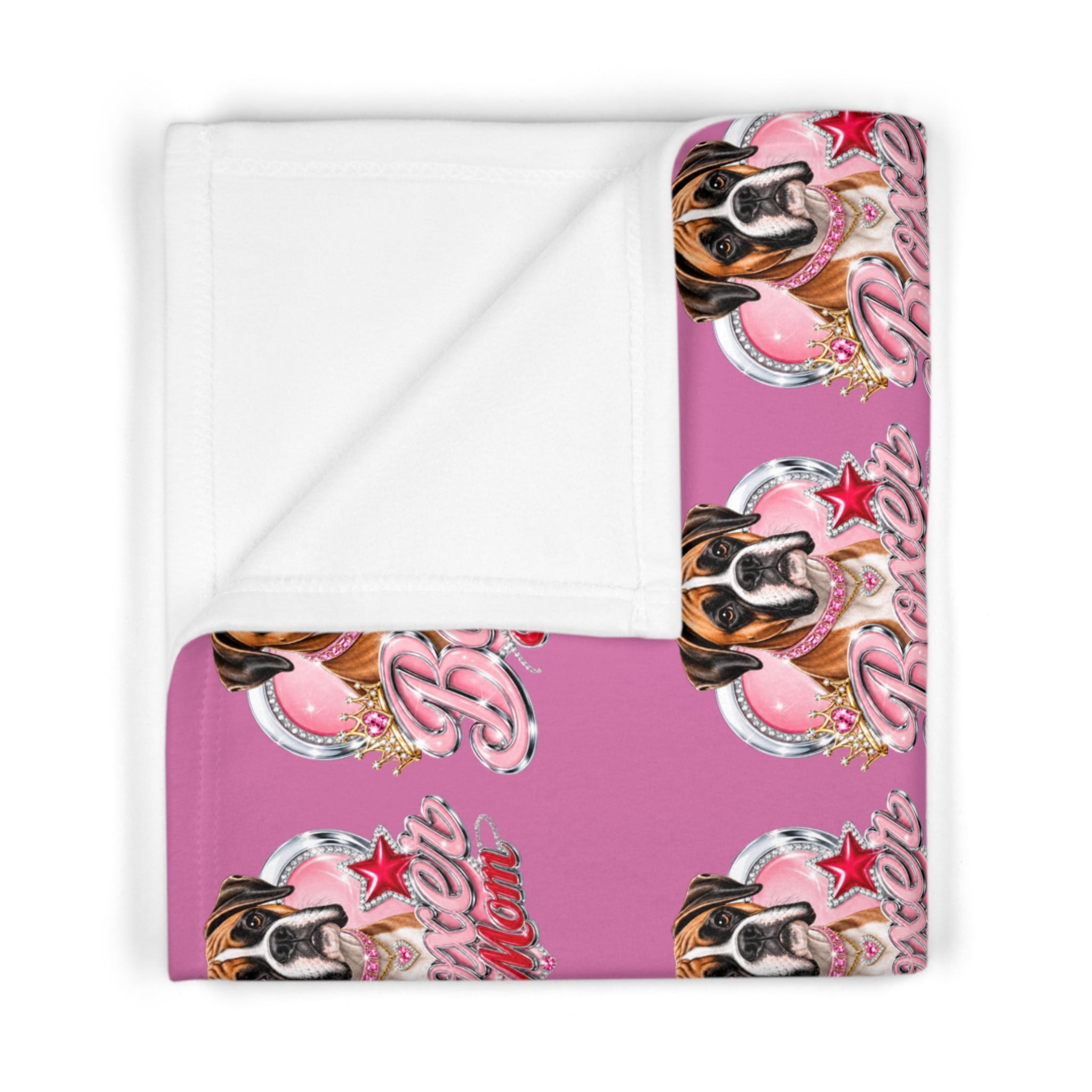 Boxer Mom Baby Blanket — Soft Fleece Puppy Love Throw