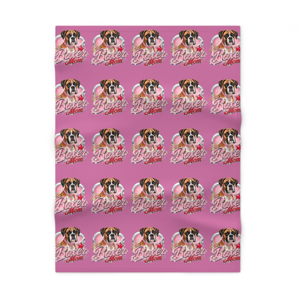 Boxer Mom Baby Blanket — Soft Fleece Puppy Love Throw
