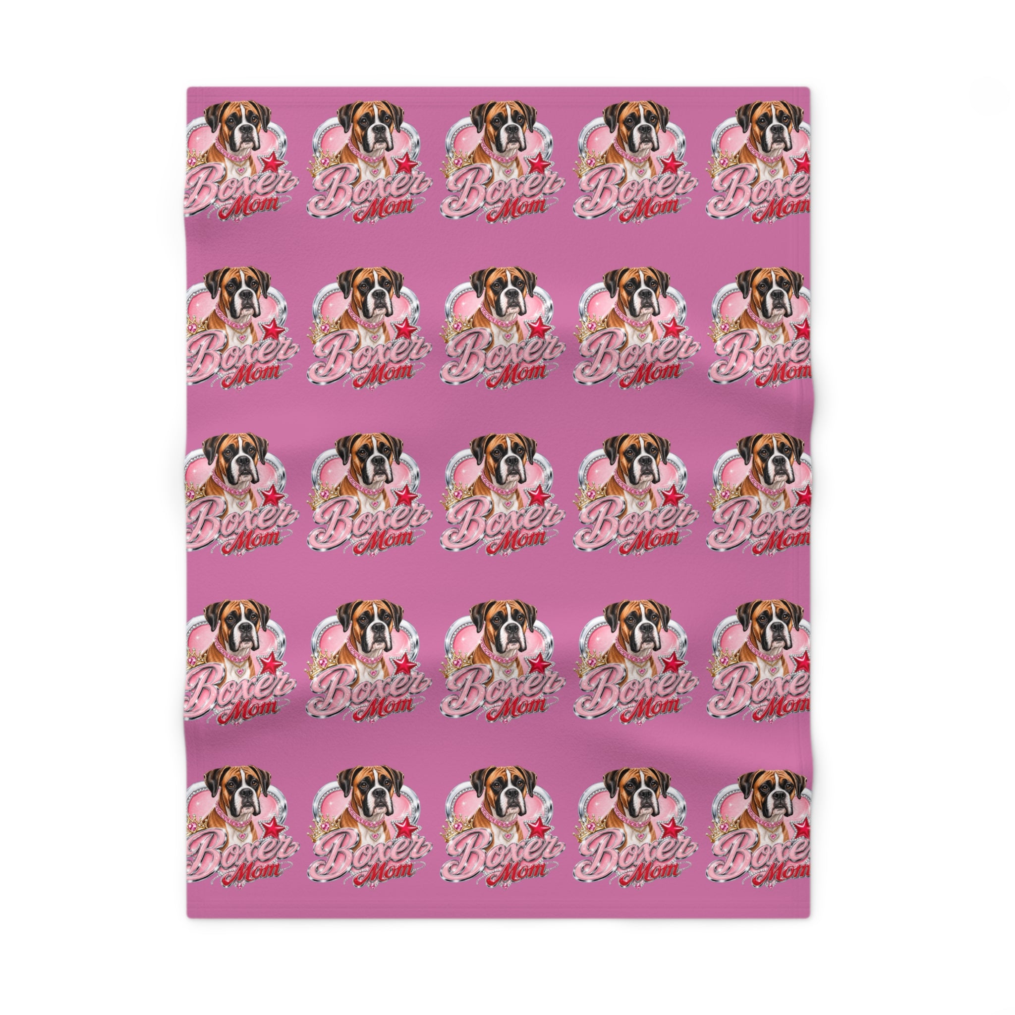 Boxer Mom Baby Blanket — Soft Fleece Puppy Love Throw
