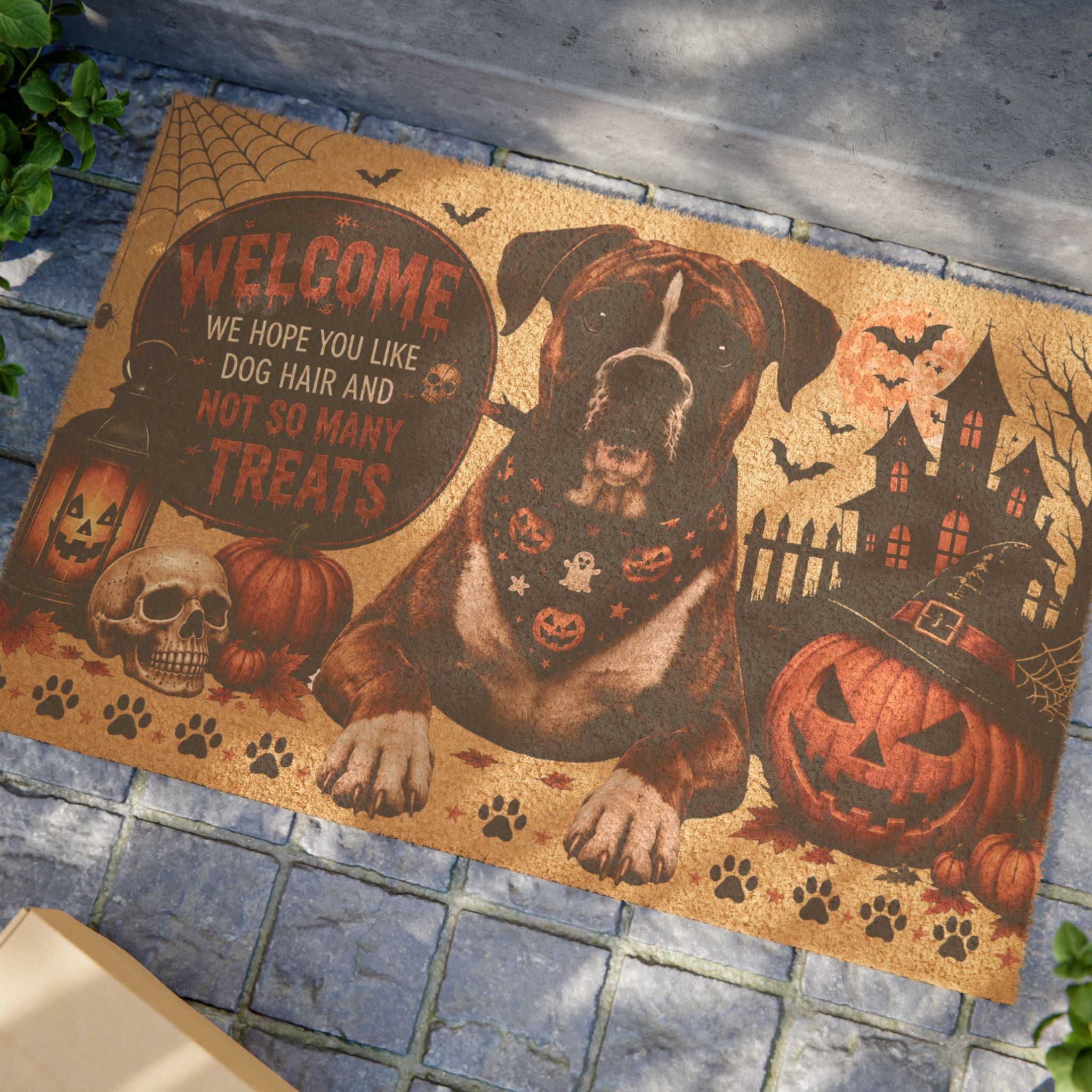 Halloween Dog Doormat — Welcome ‘We Hope You Like Dog Hair and Not So Many Treats’