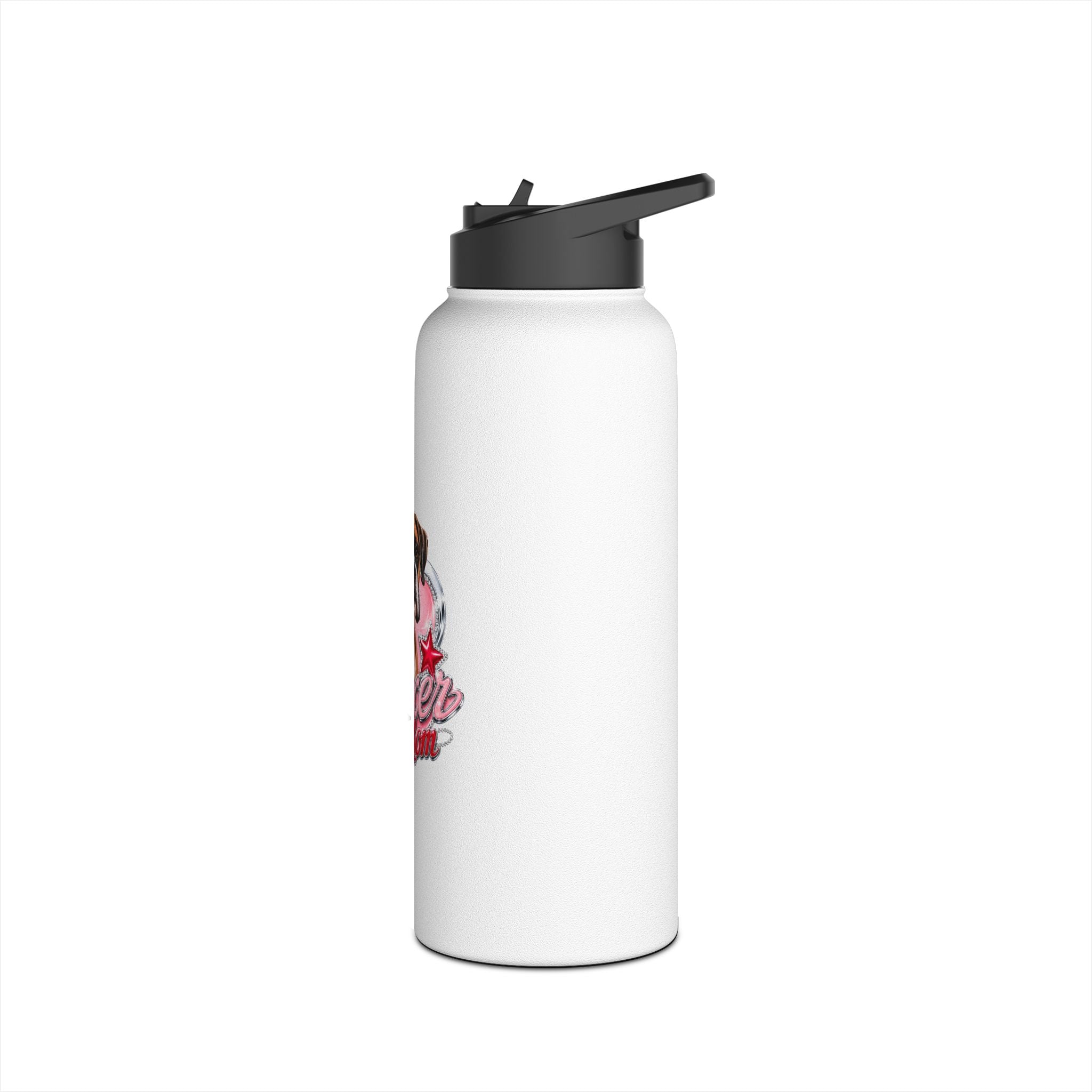 Boxer Mom Stainless Steel Water Bottle – Pink Insulated Dog Mom Bottle