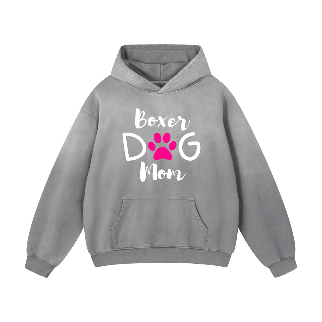 Boxer Dog Mom Heavyweight Sunfade Oversized Hoodie
