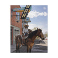 Cowboy on Horseback Canvas Print — Western Street Photography Wall Art