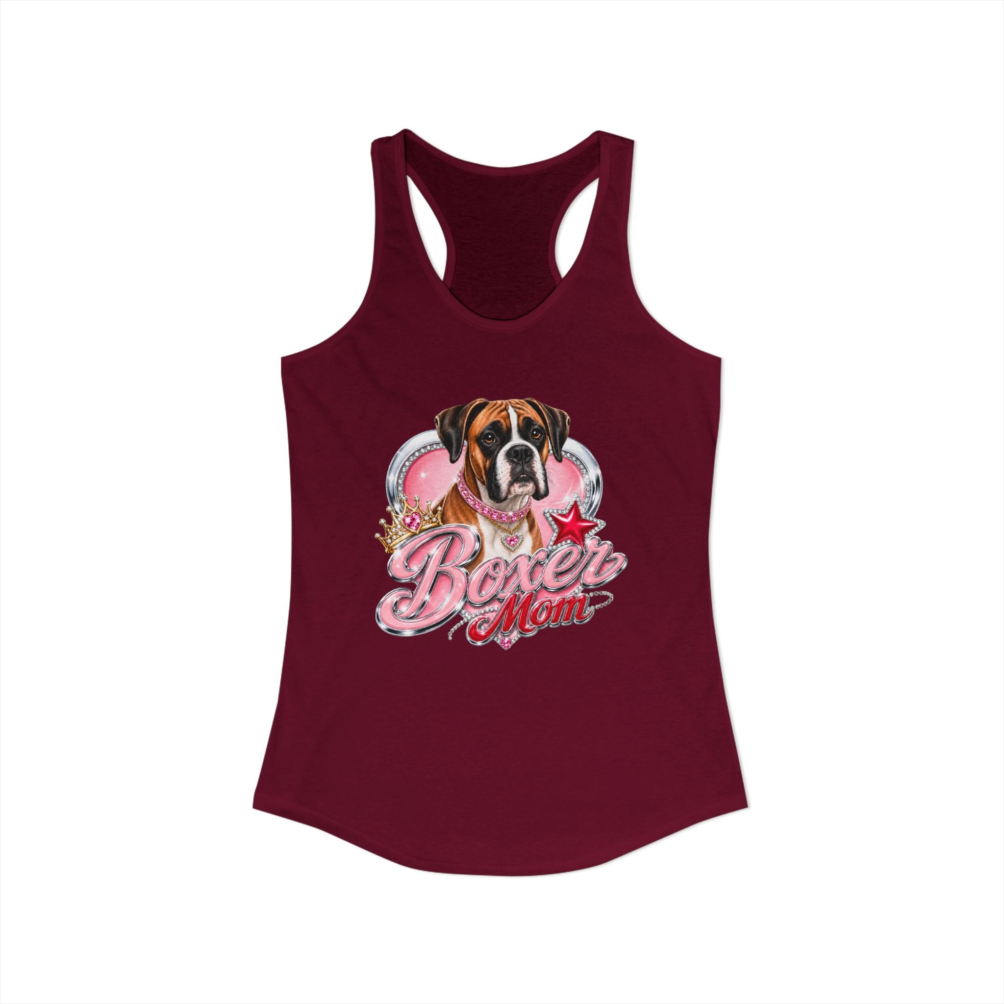 Boxer Dog Mom Women's Ideal Racerback Tank
