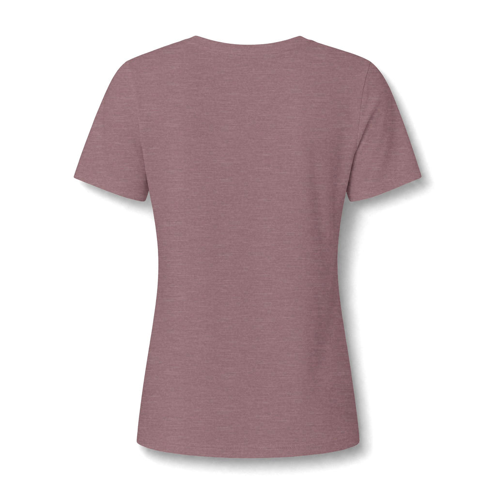 Women's V-Neck Tee — Glam Boxer Dog Graphic (Pink Fur & Sunglasses)